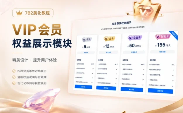 7B2美化教程 – VIP会员权益展示模块