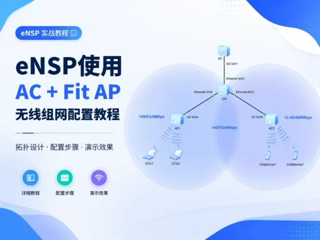 eNSP使用AC + Fit AP 无线组网配置教程