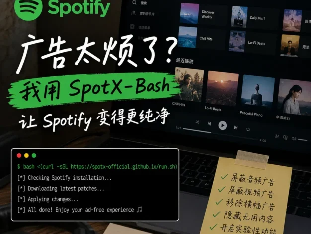 Spotify 去广告教程:SpotX-Bash 使用指南